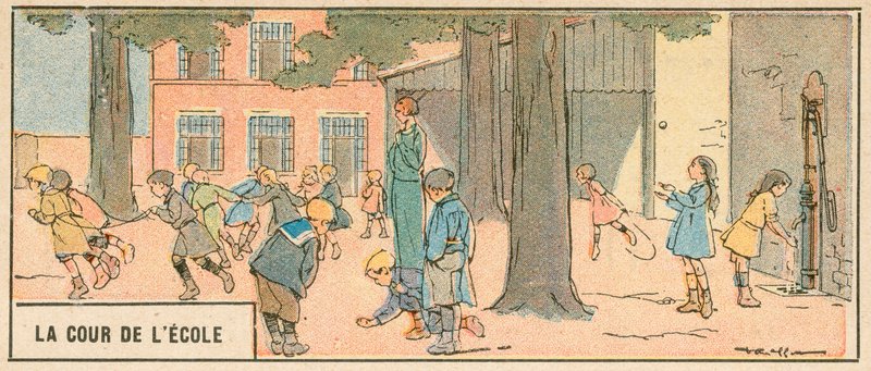 Az iskola udvara (színes litó) alkotó: French School