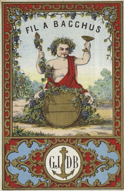 A Fil a Bacchus címke alkotó: French School