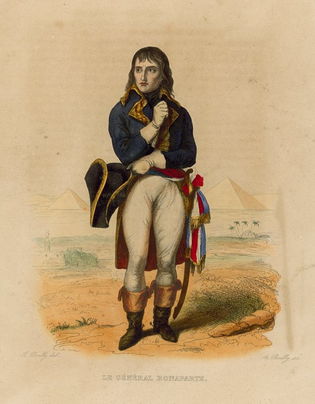 Le General Bonaparte (színes metszet) alkotó: French School