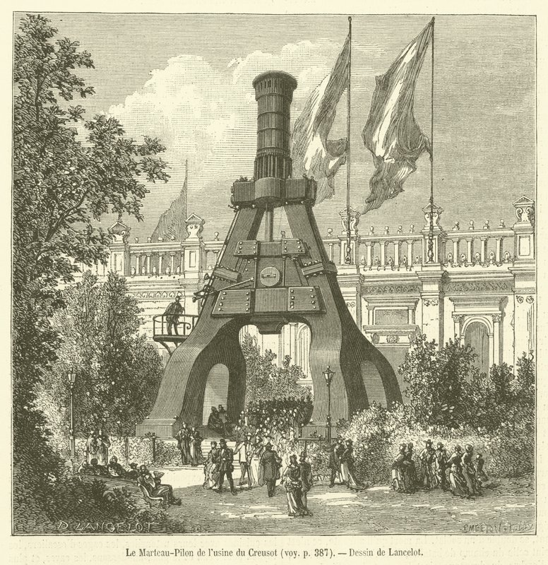 Pestle Hammer a Creusot gyárból (metszet) alkotó: French School