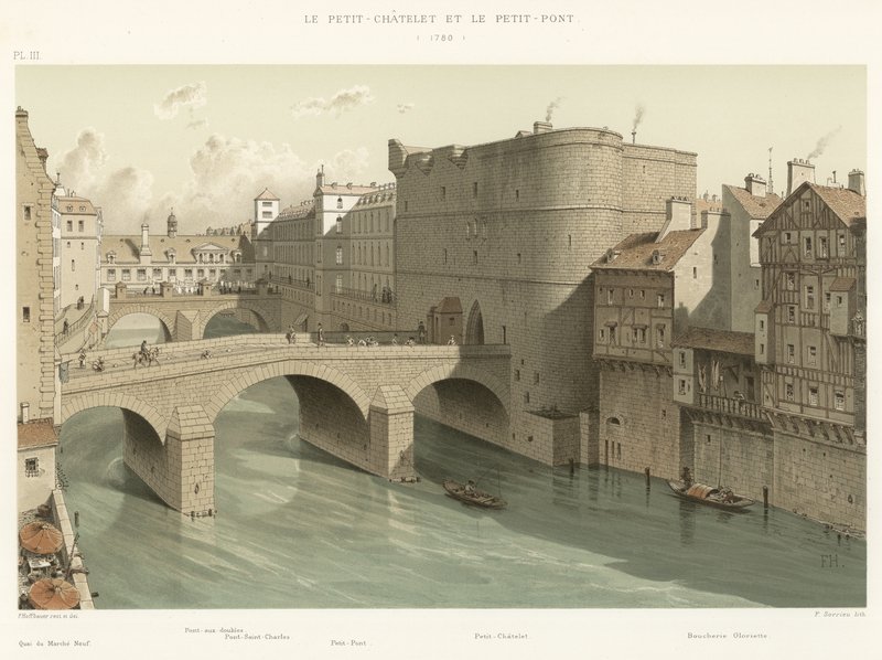 A Petit-Chatelet és a Petit-Pont, 1780 alkotó: French School