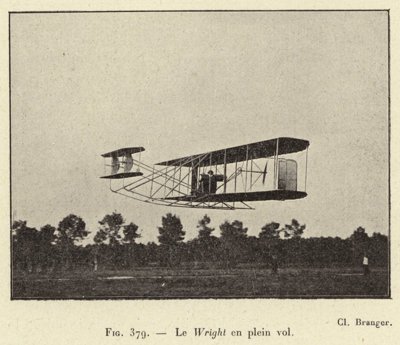Le Wright en plein vol (metszet) alkotó: French School