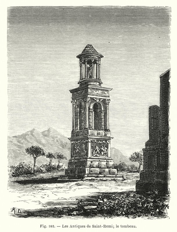 Saint-Remi régiségei; a sír (metszet) alkotó: French School