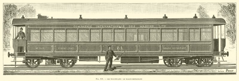 Les Wagons-Lits, le Wagon-Restaurant (engraving) alkotó: French School