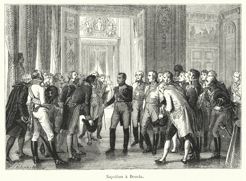 Napóleon a Drezda (metszet) alkotó: French School