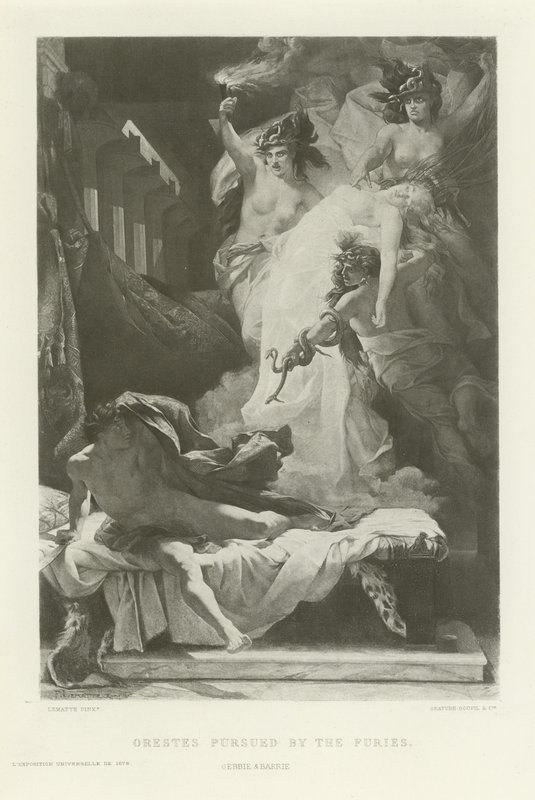 Orestes, akit a fúriák üldöznek (mélynyomás) alkotó: French School