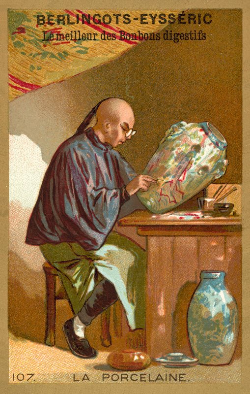 Porcelán (chromolitho) alkotó: French School