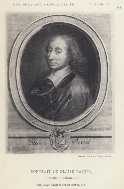 Blaise Pascal portréja (litho) alkotó: French School