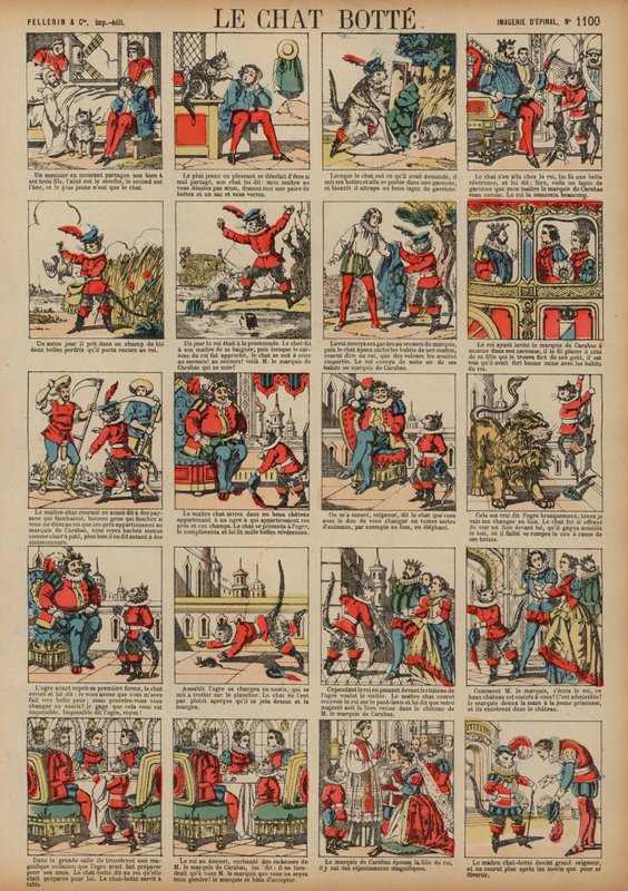 Csizmás punci (színes gravírozás) alkotó: French School