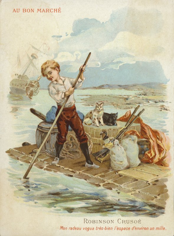Robinson Crusoe tutajon. alkotó: French School
