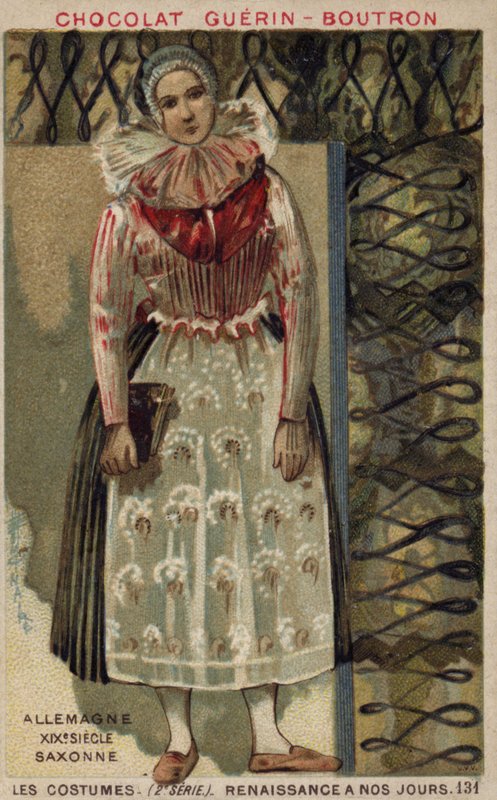 Szász női jelmez, Németország, 19. század alkotó: French School