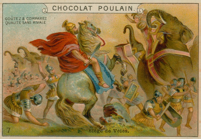 Veii ostroma, Chocolat Poulain kereskedelmi kártya alkotó: French School