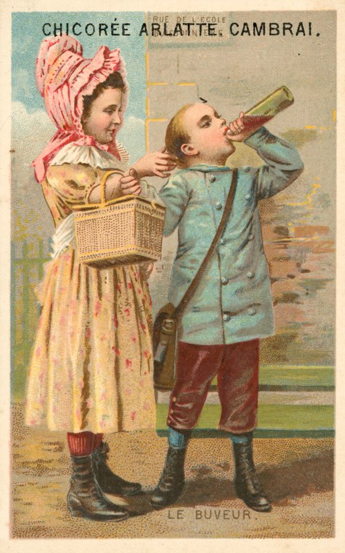 Az ivó (chromolitho) alkotó: French School
