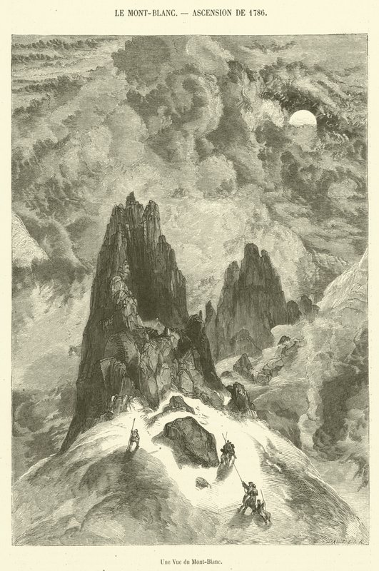 Kilátás a Mont-Blancra (metszet) alkotó: French School