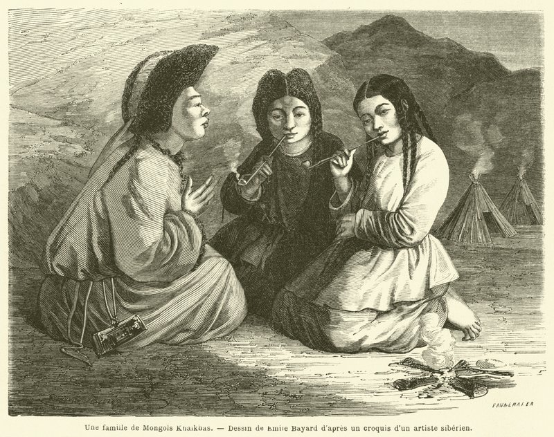 Khalkha mongol család (metszet) alkotó: French School