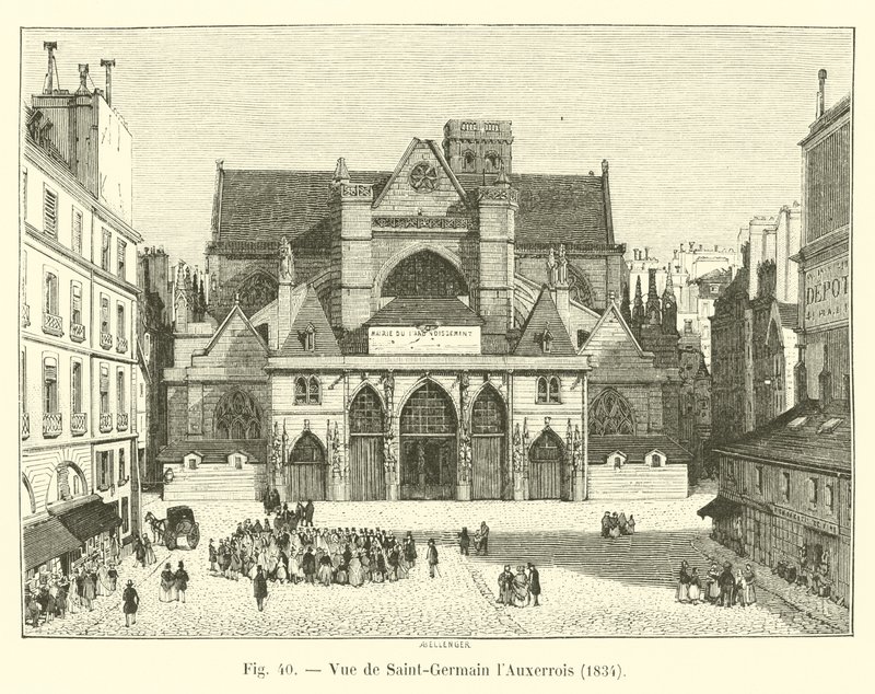 Saint-Germain lAuxerrois látképe, 1834 alkotó: French School