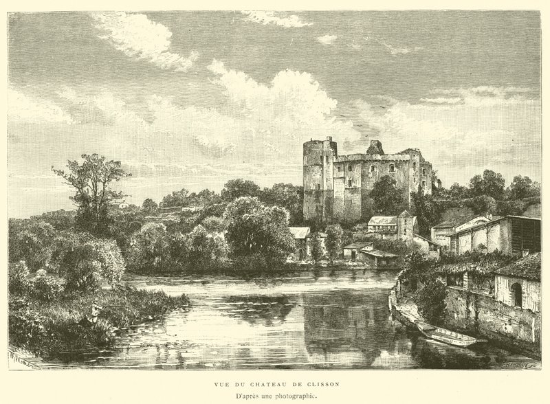 Kilátás a Chateau de Clissonra (metszet) alkotó: French School