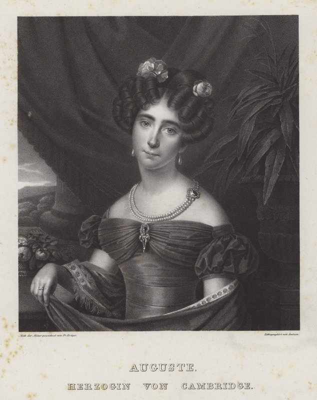 Augusta, Cambridge hercegnője (litho) alkotó: Friedrich Jentzen