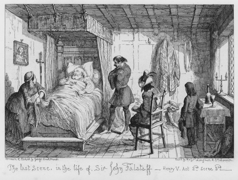 Az utolsó jelenet Sir John Falstaff életében. alkotó: George Cruikshank