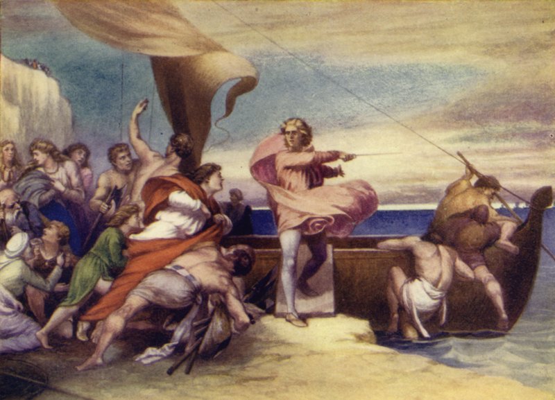 Alfréd a szászokat a dánok ellenállására buzdítja. alkotó: George Frederick Watts
