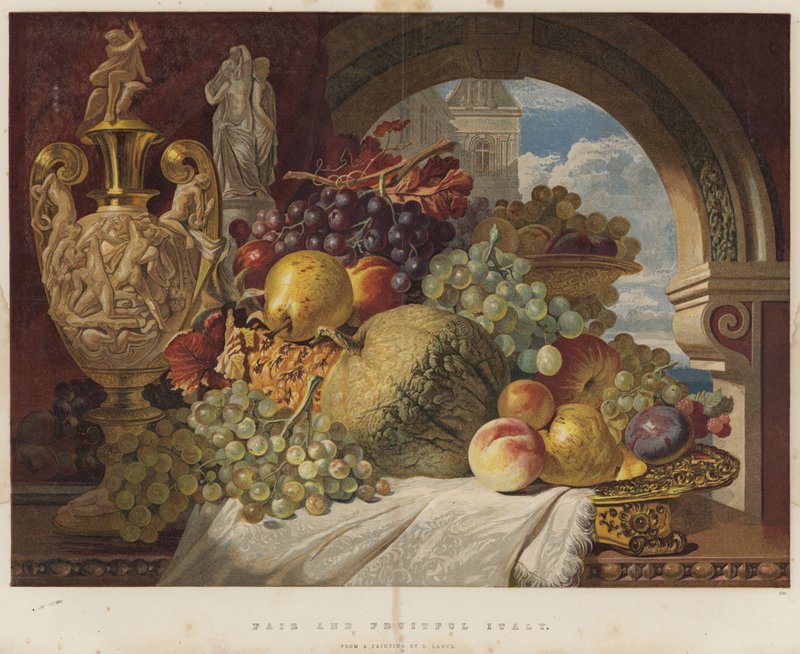 Szép és gyümölcsöző Olaszország (chromolitho) alkotó: George Lance