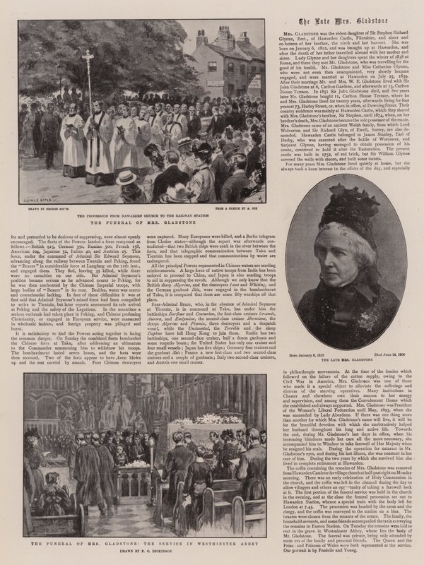 Gladstone asszony temetése alkotó: George Soper