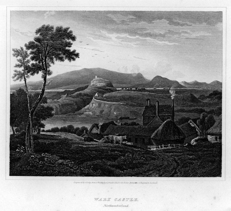 Wark kastély, Northumberland (metszet) alkotó: George (after) Arnald