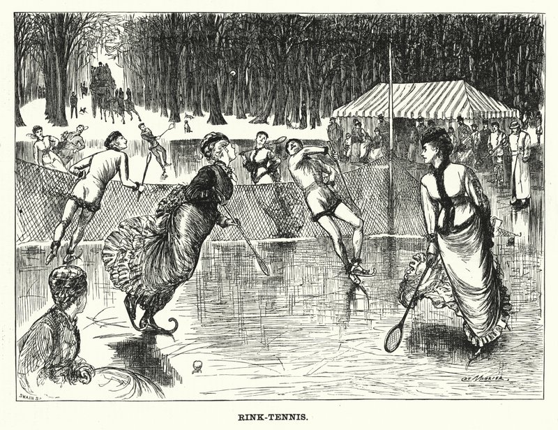 Punch rajzfilm: Rink-Tennis (metszet) alkotó: George (after) Du Maurier