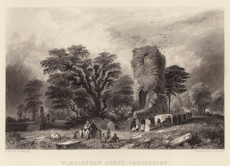 Windleshaw Abbey, Lancashire (metszet) alkotó: George (after) Pickering