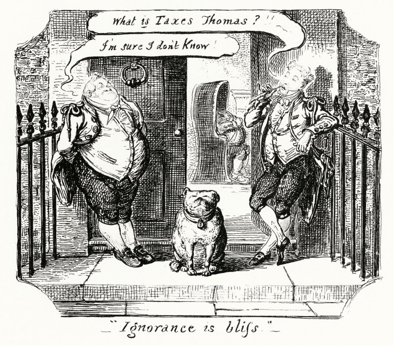A tudatlanság boldogság (metszet) alkotó: George Cruikshank