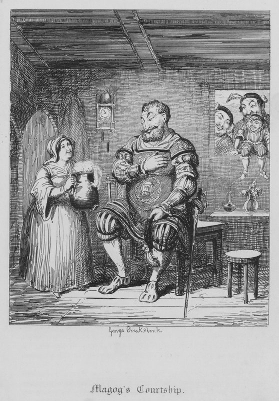 Magog udvarlása (metszet) alkotó: George Cruikshank