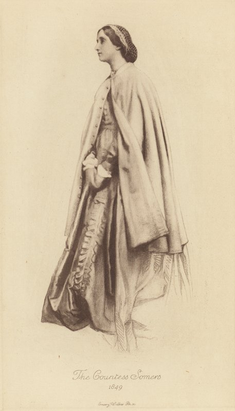 Virginia, Somers grófnő (litho) alkotó: George Frederick (after) Watts