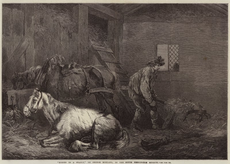 Lovak az istállóban alkotó: George Morland
