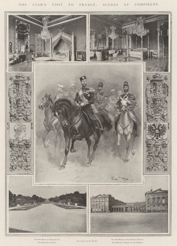 A cár franciaországi látogatása, Compiegne-i jelenetek alkotó: Georges Bertin Scott