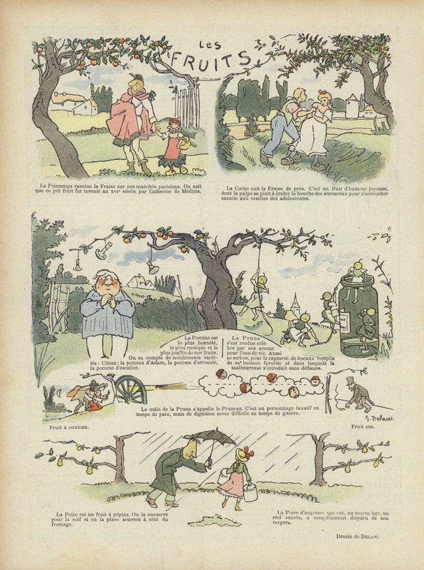 Gyümölcsök. Illusztráció Le Rire alkotó: Georges Delaw