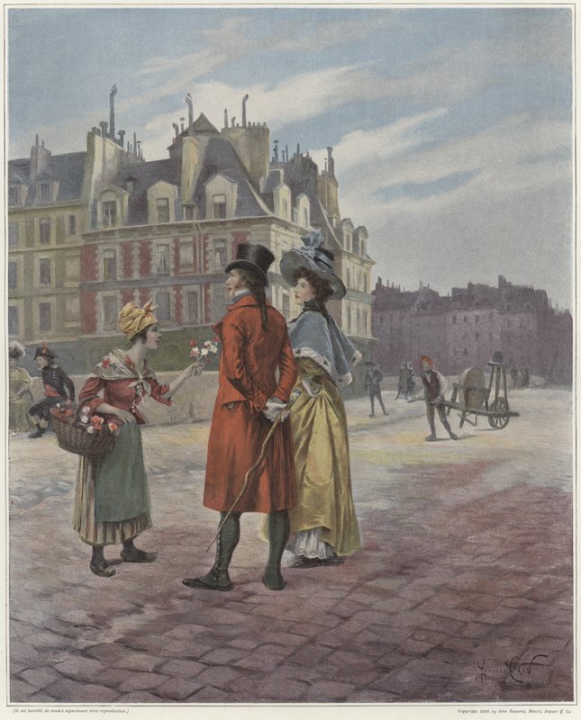 Virágárus Pont-Neufban alkotó: Georges Jules Auguste Cain