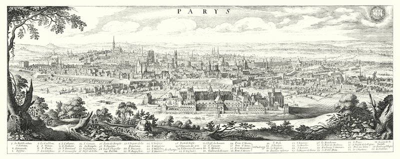 Párizs panorámája 1632-1635-ben alkotó: German School