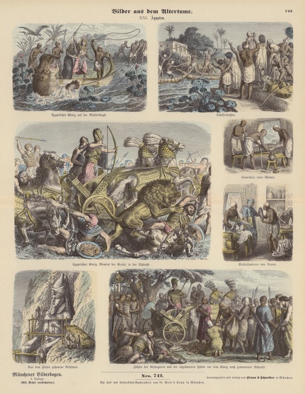 Ókori Egyiptom (színes metszet) alkotó: German School
