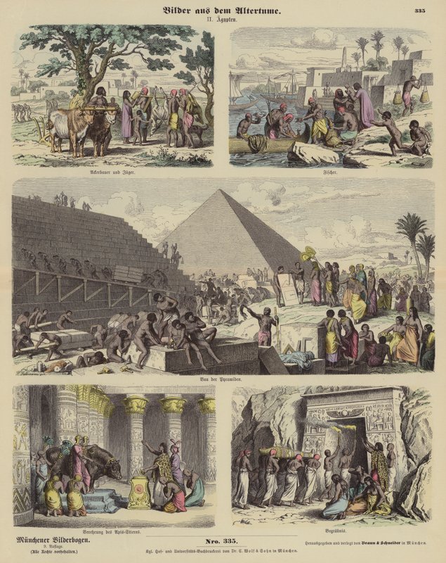 Ókori Egyiptom (színes metszet) alkotó: German School
