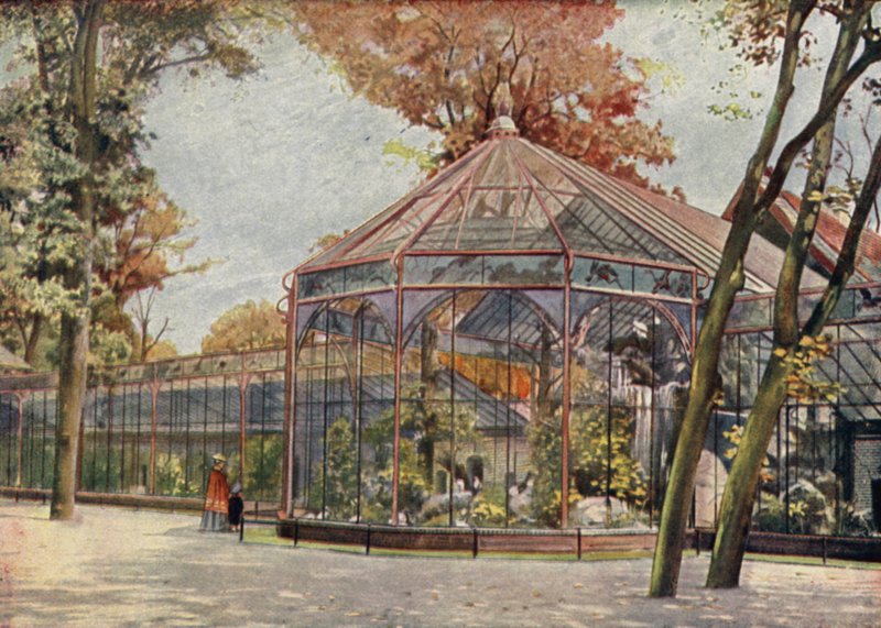 Madárház, Berlini Állatkert, Németország (színes litho) alkotó: German School