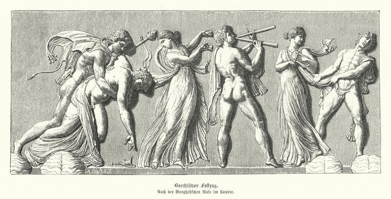 Bacchanalia (metszet) alkotó: German School