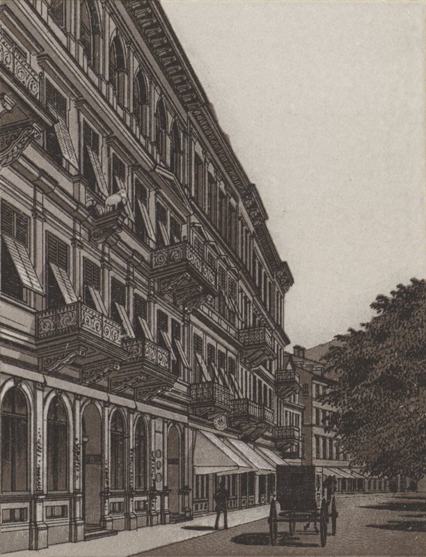 Cafe Elefant, Old Meadow (litho) alkotó: German School
