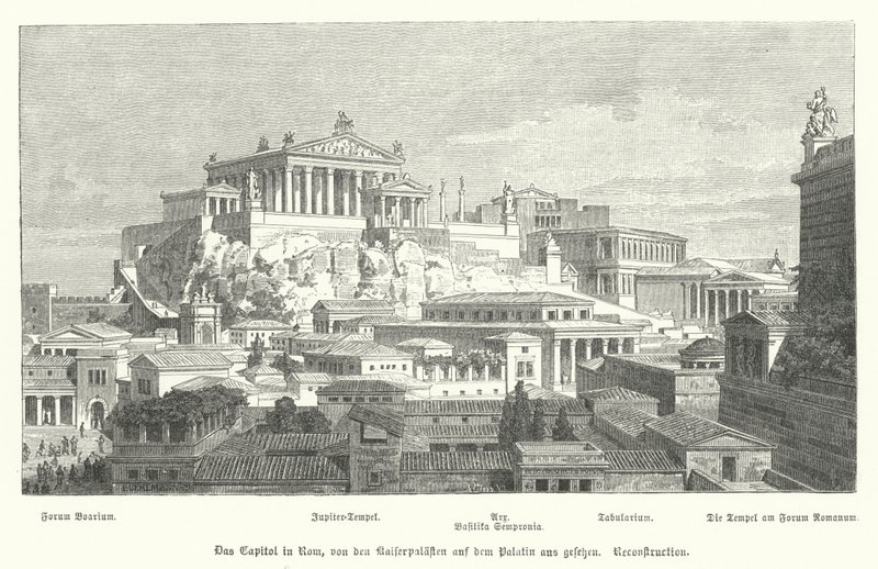 Capitolium-domb, ókori Róma (metszet) alkotó: German School