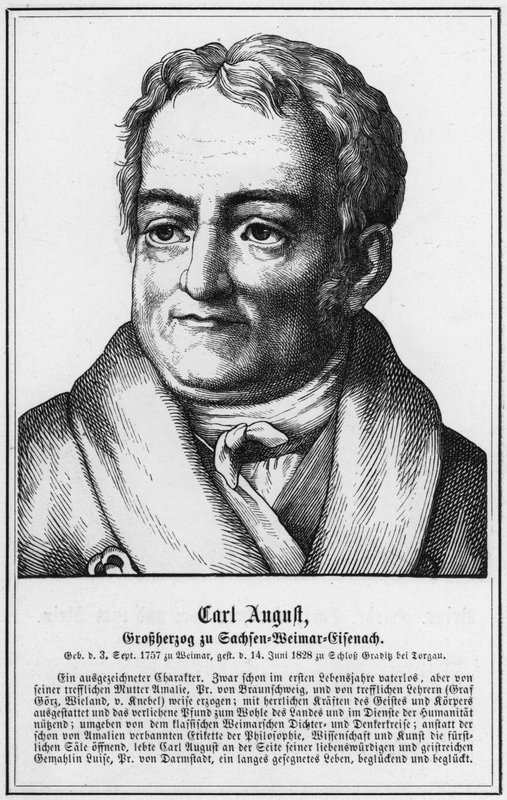 Carl August, Szász-Weimar-Eisenach nagyhercege (metszet) alkotó: German School