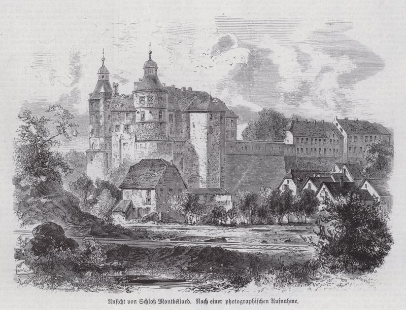 Chateau de Montbeliard, Franciaország (metszet) alkotó: German School