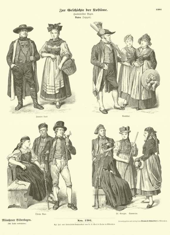 Badeni jelmezek, Németország, 19. század alkotó: German School