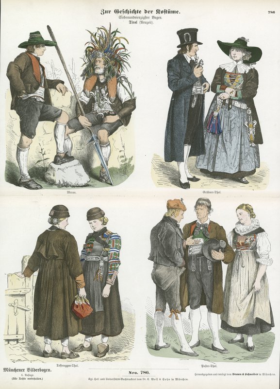 Tirol jelmezei, 19. század alkotó: German School
