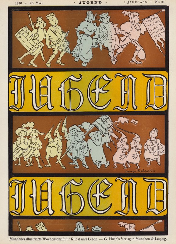 A Jugend magazin címlapillusztrációja, 1896 alkotó: German School
