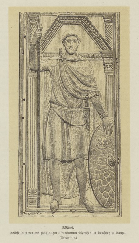 Flavius ​​​​Aetius, római hadvezér (metszet) alkotó: German School