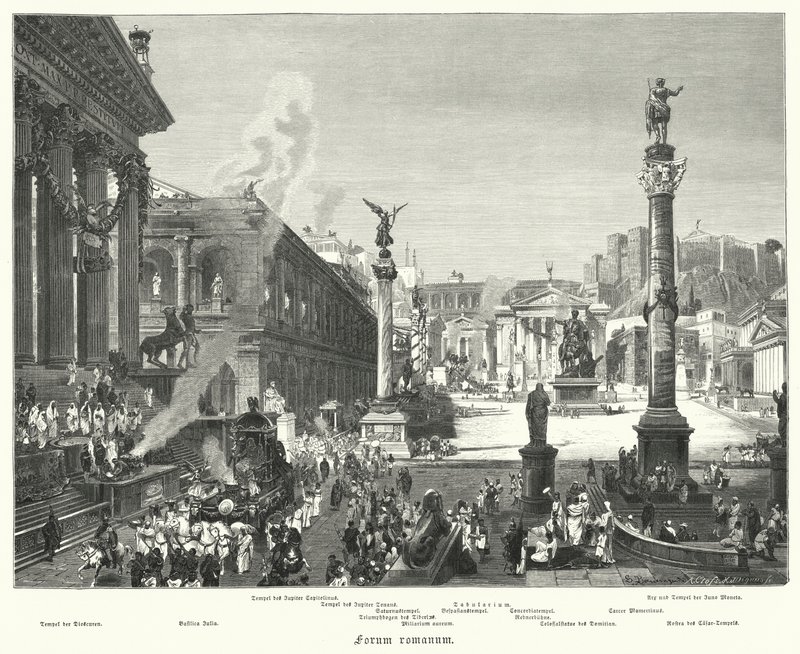 Forum Romanum, ókori Róma (metszet) alkotó: German School